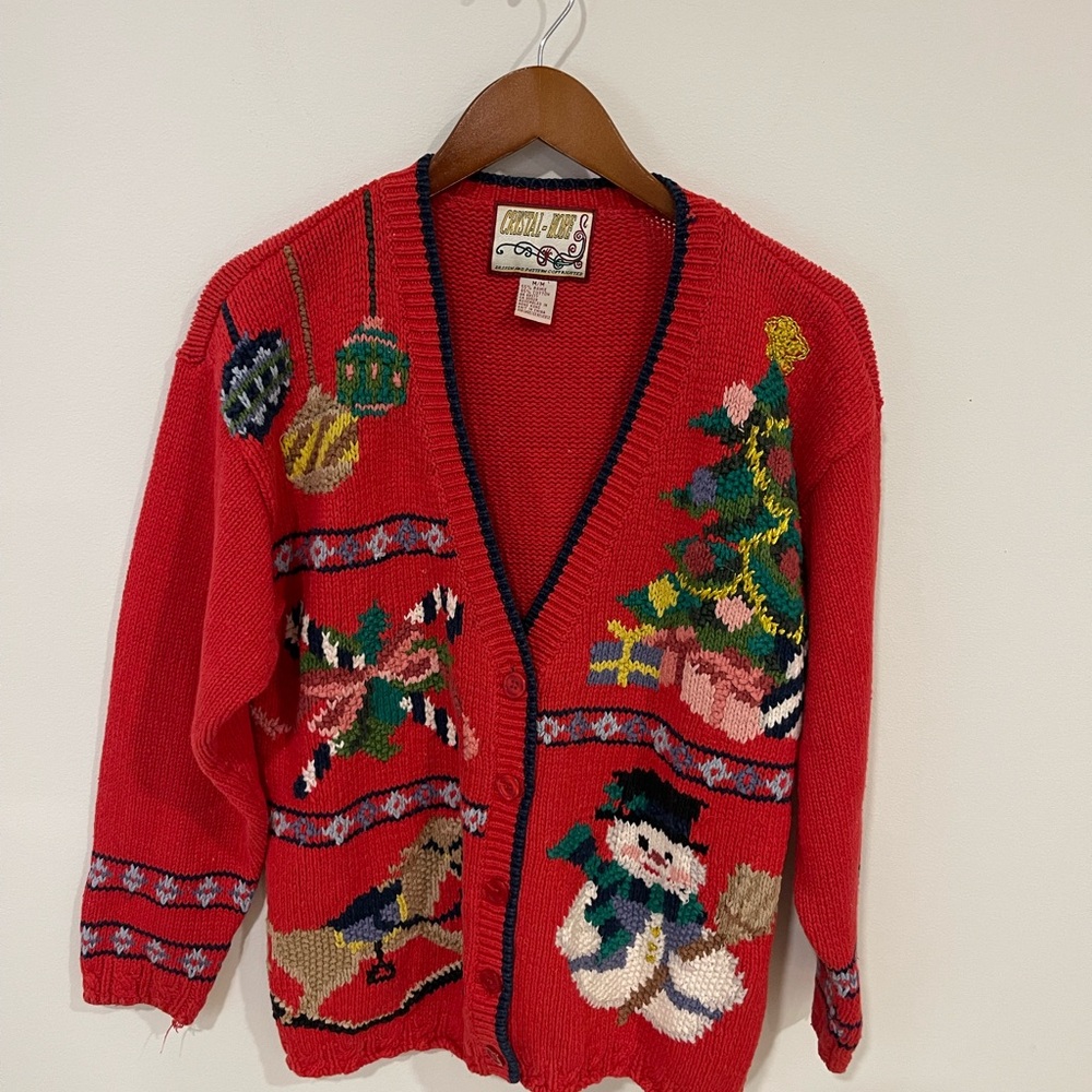 Festive Red Holiday Cardigan - Picture 2 of 14